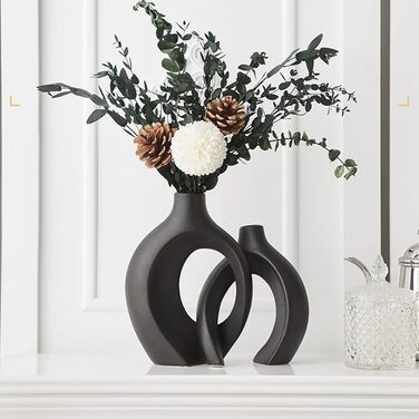 Керамічна ваза для сухоцвітів та декор, білий колір, сучасний дизайн, скандинавський стиль