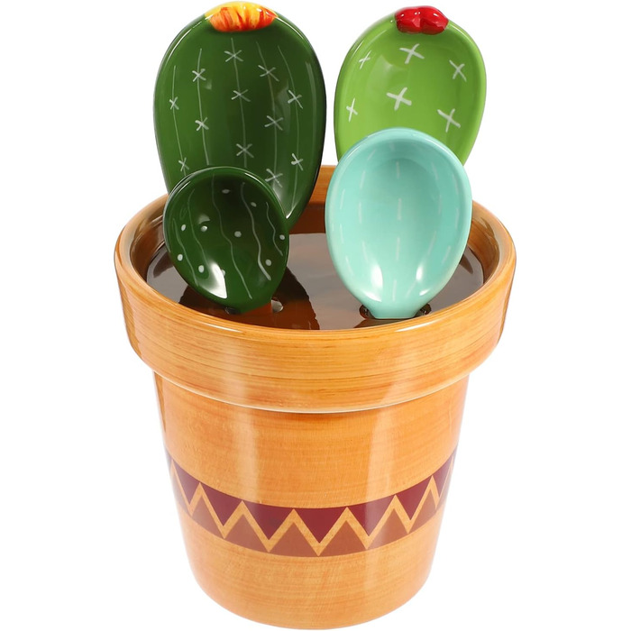 Zerodeko 1 Cactus Measuring Spoon Cactus Measuring Cacti with Holder Coffee Measuring Measuring Cup Gifts Baking Measuring Spoons For The Kitchen Salt Spoon Milk Small Tools Ceramic Coffee Powder