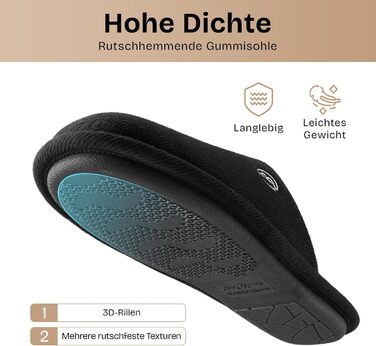 Чоловічі тапочки-шкарпетки EverFoams з м'якої піни, чорні, 42/43 EU