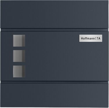 Поштовий ящик Zedelmaier з нержавіючої сталі, персоналізований, настінний, з відділенням для газет, 2 ключі, замок, антрацит 33x31x10 см