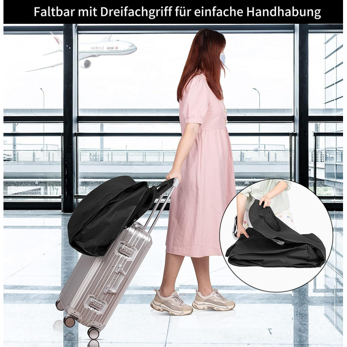 Чохол для сукні MISSLO, 177см, чорний: дихаючий, з кишенями, для вечірньої сукні, костюма, весільної сукні, у подорож