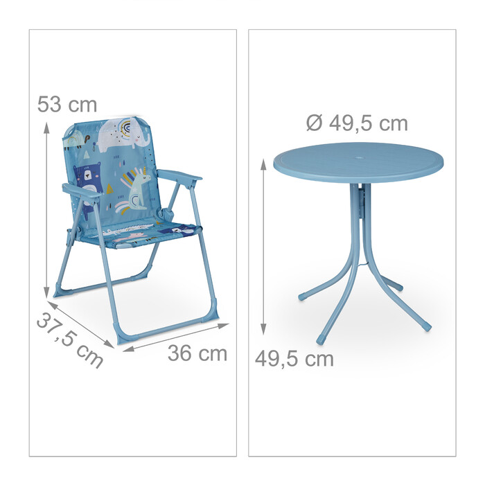 Relaxdays Camping Kids' Seating Set with Umbrella