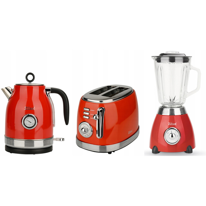 Тостер Zilan RETRO BREAD TOASTER, червоний, 850 Вт