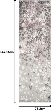 Килим SAFAVIEH для вітальні, їдальні, спальні - колекція Adirondack, короткий ворс, 155 x 229 см (світло-сірий та фіолетовий)