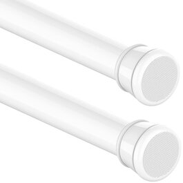 Штанга для штор без свердління, телескопічна, 83-160 см (діаметр 25 мм), для ванної, вікна, шафи (біла), 52-70 см (1 шт.)