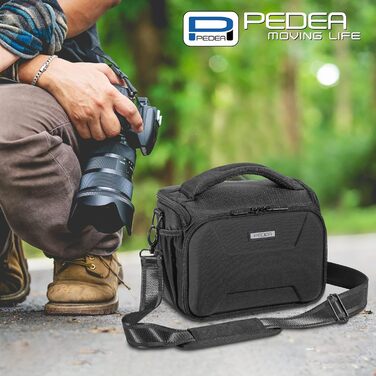 Сумка для фотоапарата PEDEA SLR 'Guard' через плече - чорна XL з дощовиком та відділеннями для аксесуарів