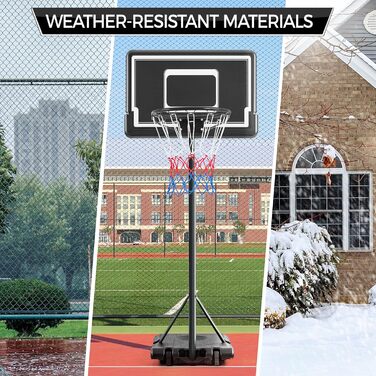 Yaheetech Adjustable Height Mobile Basketball Hoop Stand with Wheels - Indoor/Outdoor Basketball System