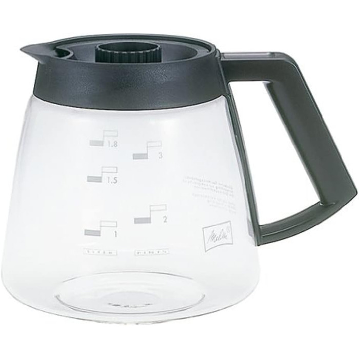 Melitta Glass Carafe, Replacement Coffee Pot for Filter Coffee Machines, Borosilicate Glass, 1.8 l