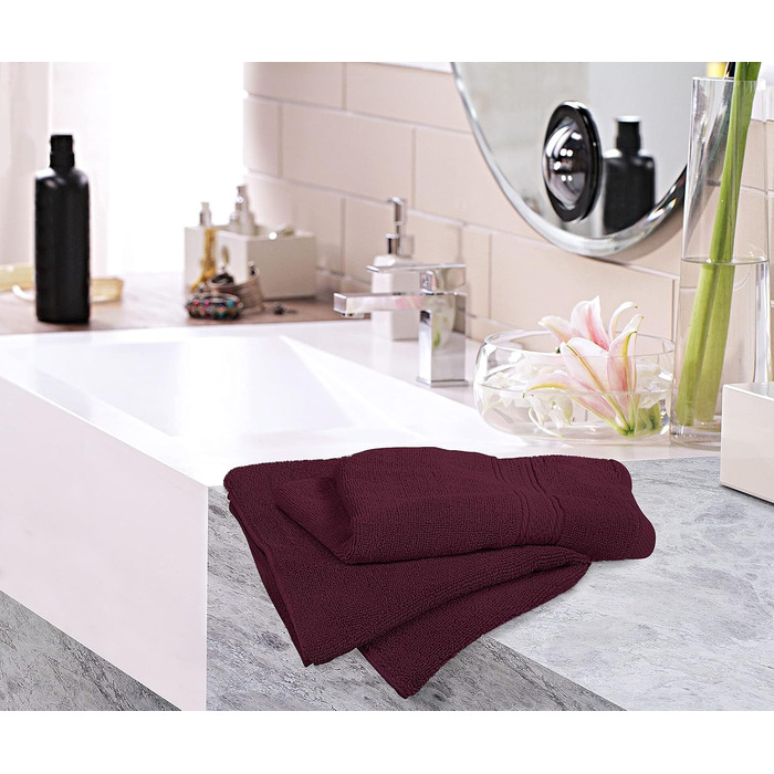 Набір рушників для рук Utopia Towels з 100% бавовни, 41x71 см, 6 шт, бордовий — м'які та гігроскопічні