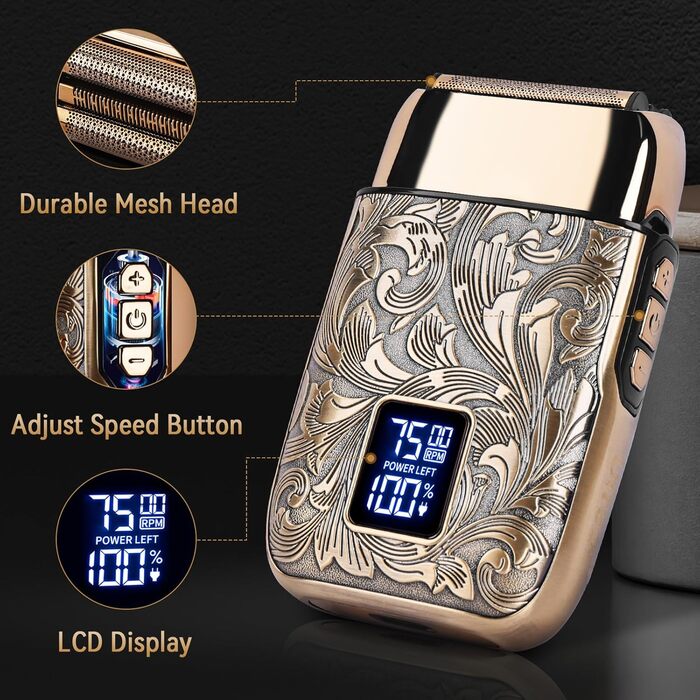 Електричний гоління для чоловіків Ufree: фольговий електробритва, триммер для бороди, бездротовий, акумуляторний