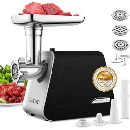 Meykey Electric Meat Grinder - 2000W 3-in-1 Meat & Sausage Maker with Stainless Steel & Reverse Function