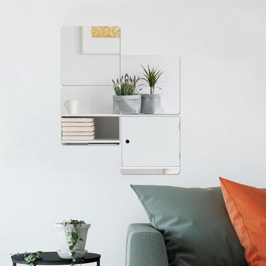 Дзеркала самоклеючі, 30 x 40 см, 6 шт. - гнучкі акрилові дзеркала для стін та шаф