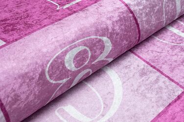 Дитячий килим TAPISO Emma, рожевий, 140x200 см, з антиковзким покриттям, принт, ÖKO-TEX, машинне прання 30°C