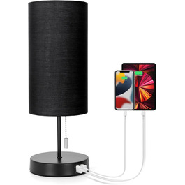 Торшер Aigostar з 2 USB-портами для зарядки, вимикач на шнурі, металева основа, сучасний дизайн, сірий колір. Підходить для спальні, вітальні, робочого столу, дитячої кімнати