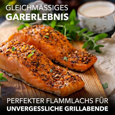 Bärenstahl Stainless Steel Salmon Grill Plank with Holder - Fireproof for Fire Pits & Charcoal Grills - Made in Germany