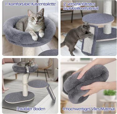 Котячий будиночок-крізьбаум Eukue, 110 см, для великих котів, стабільний, з гніздом та кошиком, з плюшем, до 10 кг, зелений