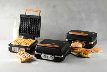 Вафельниця DOMO DO9280W для приготування бельгійських вафель з антипригарним покриттям, 1520W, білий/чорний