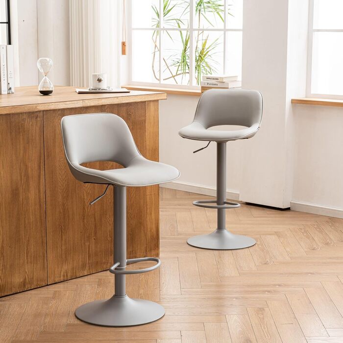 YOUNIKE 2-Piece Adjustable Bar Stools - Boho Patchwork Design, Swivel Kitchen Bar Chairs with Hollow Backrest - Yellow Green