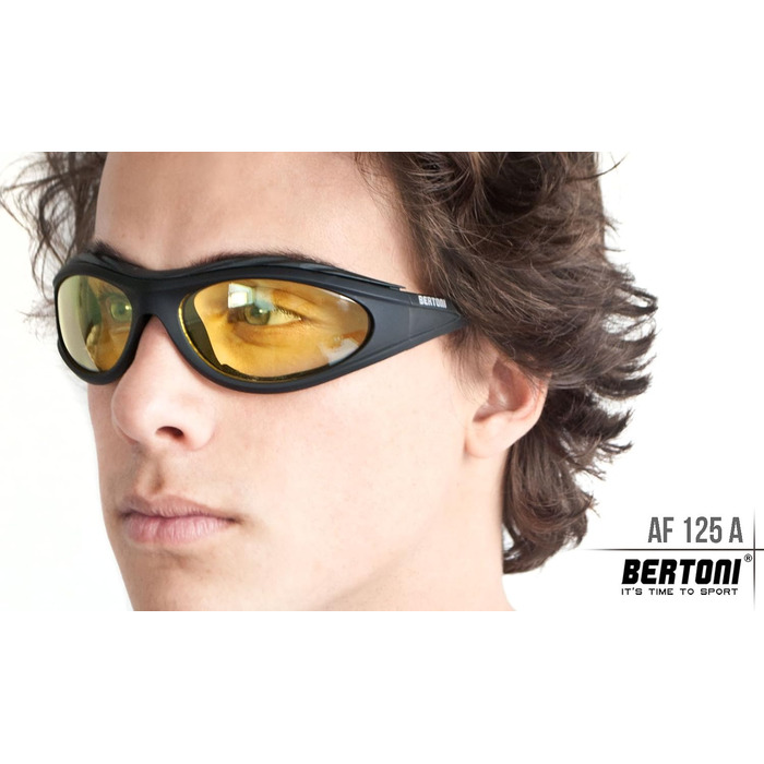 Мотоокуляри BERTONI AF125, антизапотівальні, матові, чорні, захист від вітру для байкерів