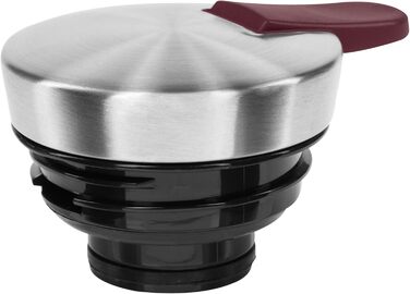 Emsa Soft Grip Insulated Thermos, 1.5 Liter, Stainless Steel, 12 hours hot + 24 hours cold, Leak-proof, Non-slip Grip, Color Burgundy N4120500