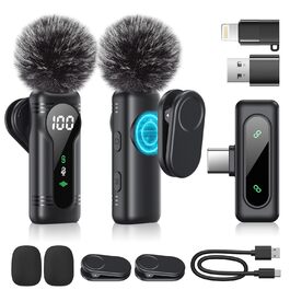 Беспроводной петличный микрофон для iPhone, iPad, Android - миниатюрный клип-микрофон с шумоподавлением, авто-подключением, функцией отключения звука и реверберацией, идеально подходит для видеоблогинга, видеосъемки, TikTok