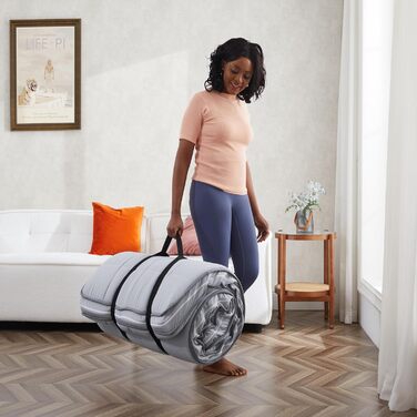 Кемпінговий матрац Jamdok з піни Memory Foam, складаний футон, знімний бавовняний чохол, праний у машині, гостьовий матрац для сну та підлоги, сірий, 190x75 см