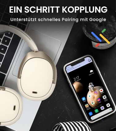 Edifier WH950NB навушники з активним шумозаглушенням: Bluetooth V5.3, LDAC, Hi-Res Audio, 55 годин роботи, складна конструкція, білий колір
