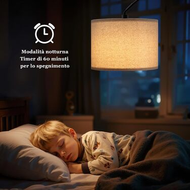 Торшер для вітальні Stehlampe з димером, LED E27, пульт ДУ, бежевий плафон, чорна база, поворотний, 180 см