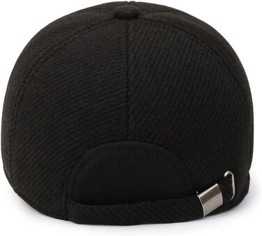 Чоловіча кепка-шапка на зиму, 57-61 см (чорний)