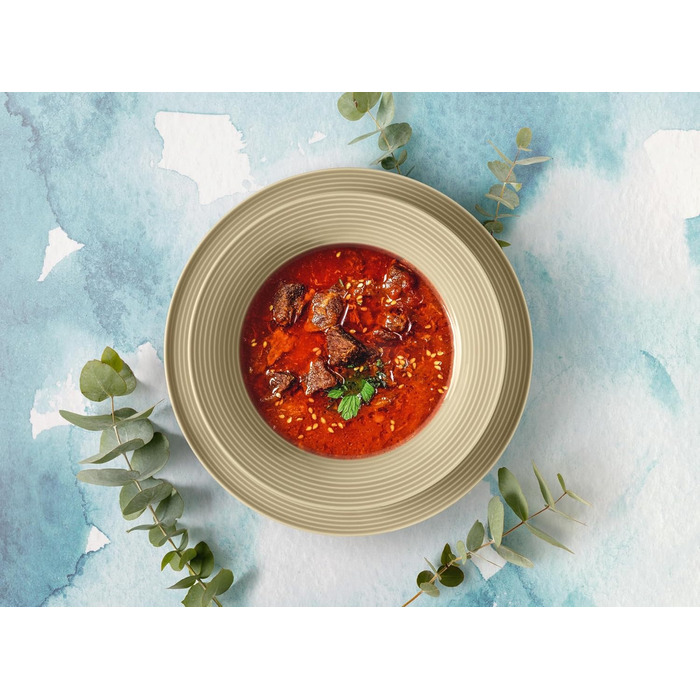 Сервіз столовий SELTMANN WEIDEN Beat 12-ти частинний, білий (пісочно-бежевий), з рельєфним декором, круглий