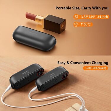 Електричний грієчка для рук SUPPOU 2 шт. 5000mAh з LED-ліхтариком, акумуляторний, для активного відпочинку та спорту, сірий