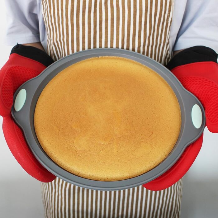 To encounter Round Silicone Cake Molds, 22.5 cm, Non-Stick Silicone Baking Molds, Food Grade, with Metal-Reinforced Frame, Increased Strength