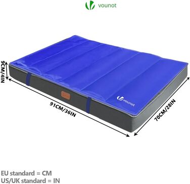 Ортопедичне ліжко для собак Vounot з знімною охолоджувальною підстилкою, 2 в 1, для маленьких собак, миється, 76x51x9 см (Сірий, L 91 x B 70 x H 9 см)