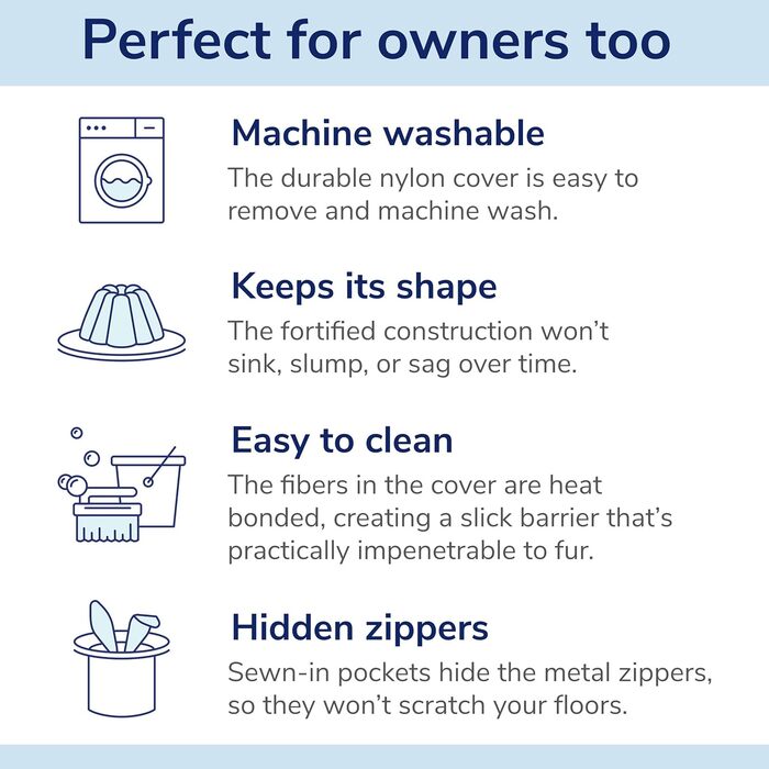 Casper - ліжко для собак, сіре, розмір L, 48 x 66 x 15 см