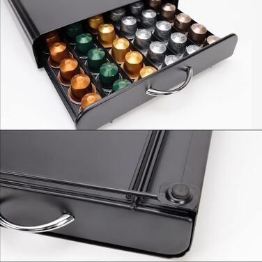 Тримач для капсул Nespresso SYSYLY, органайзер на 60 капсул, металевий, чорний