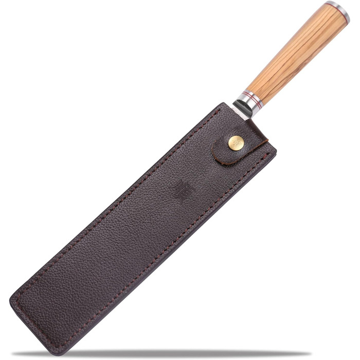 Японський ніж YOUSUNLONG Pro Gyuto 255мм з дамаської сталі - професійний кухонний ніж з дерев'яною ручкою та шкіряною піхвою