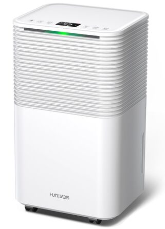 Електричний осушувач повітря 12л/день, сенсорне управління, дисплей, таймер, для дому та сушіння білизни, білий