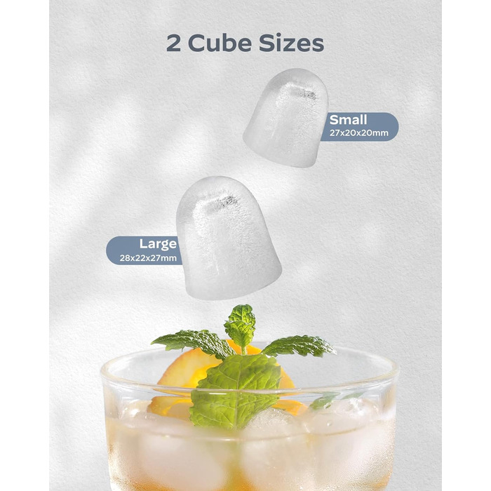 Машина для приготування льоду Silonn з кошиком – портативна та самоочисна, Mini Ice Maker, 9 кубиків/6 хв, 12 кг/день, зручне виймання та використання (Чорний, 1.2 л)