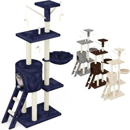 Дерев'яний кігтечка для котів Beltom® Kratzbaum 140 см, блакитний. Ігровий комплекс для котів, кігтеточка, ігровий центр