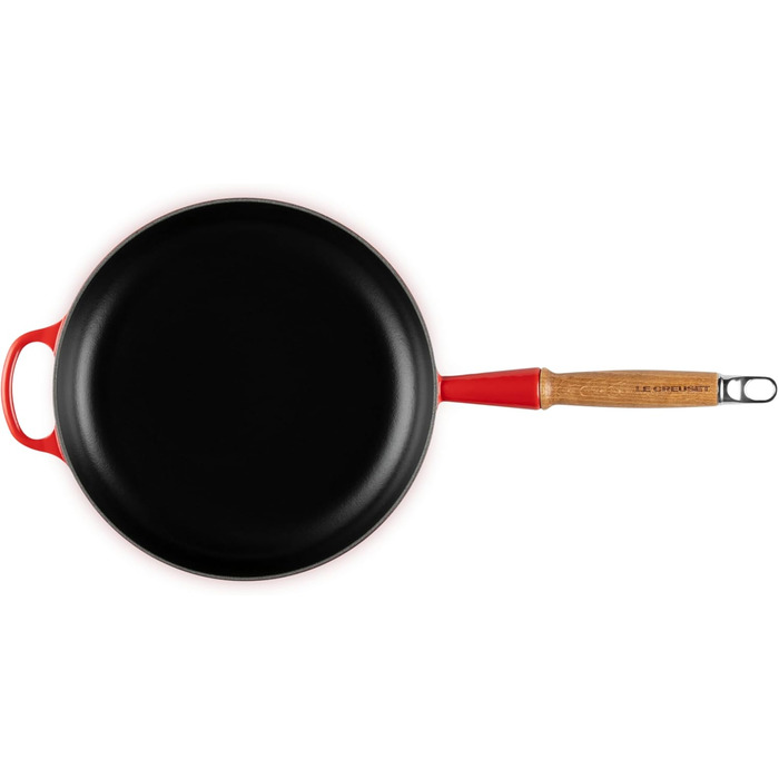 Сковорода Le Creuset Signature чавунна з дерев'яним ручками 28 см, колір вишня
