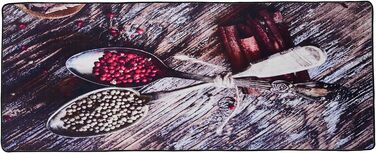 Килимок для кухні MIQNA, чорний, 100x200 см, протиковзкий, мийний, Spice