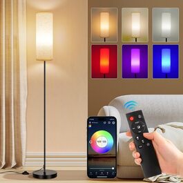 Стійка лампа FRIDEKO HOME для вітальні: сучасний дизайн, RGB, диммування, керування з пульта, музичний режим, чорний цоколь. Підходить для офісу, спальні та вітальні.