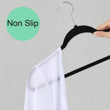 Yaheetech Velvet Clothes Hangers, Wardrobe Hangers, 100 Pack Suit Hangers, Non-Slip Surface, Laundry Hangers with 360° Swivel Hook, Black