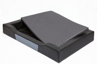 Крісло-ліжко для собак XL, 93x62 см, чорний Eco-шкіра, з матрацом