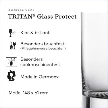 Zwiesel Glas Echo Mug (Set of 4), modern drinking glass with a special base, dishwasher-safe Tritan crystal glasses, Made in Germany (Art.-Nr. 123380)