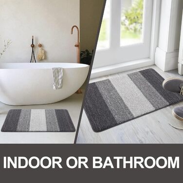 Килимок для дому Homaxy, неслизький, машинного прання, міцний, поглинаючий, для собак, вхідних дверей (43 x 76 см, 60x90 см, сірий)