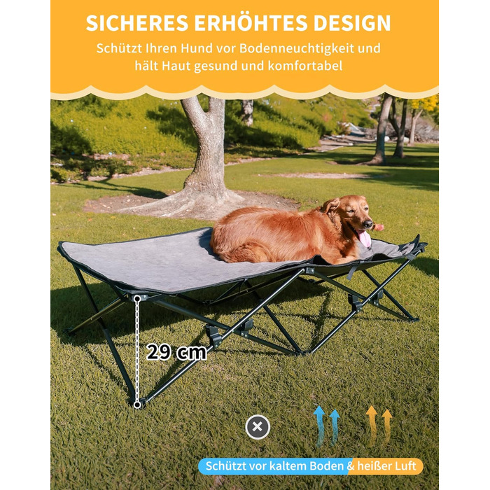 Лежанка для собак KingCamp - зручна та портативна, 57x57x23 см. Зручна для відпочинку вдома та на природі. Матеріал: дихаюча сітка та замша.