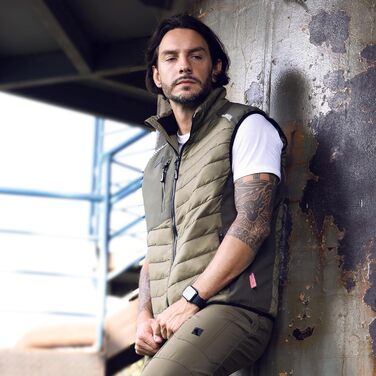 Легка бафферова жилетка Ellobird для чоловіків: робота, туризм, відпочинок, зима, бавовна, степване утеплення, робочий одяг (Capulet Olive, 3XL)