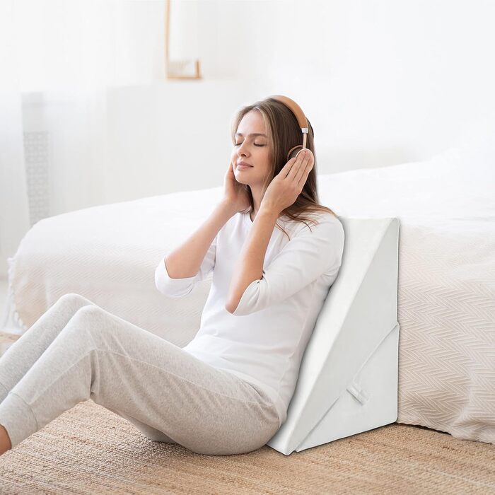 Подушка для читання GOPLUS з піною з пам'яті, 54x32x50,5 см, біла