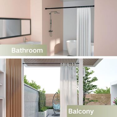 Штанга для карниза без свердління та шурупів, телескопічна, для душу та шафи, 190-410 см (діаметр 32 мм)